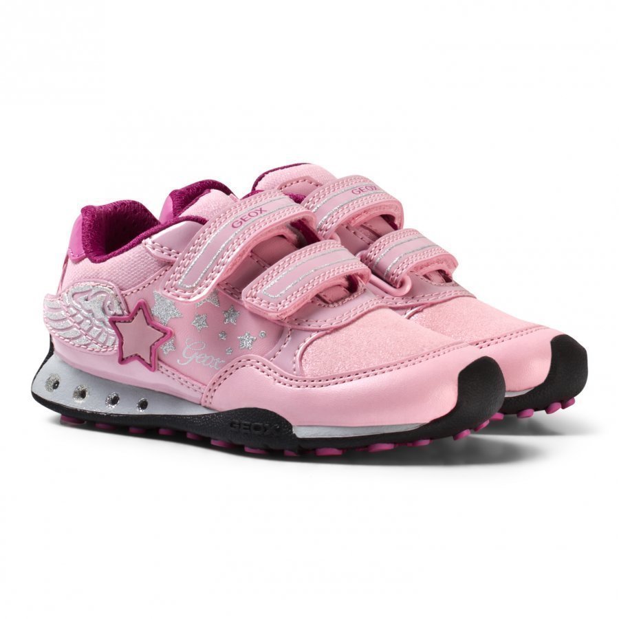 Geox New Jocker Jr Winged Velcro Sneakers In Pink Lenkkarit