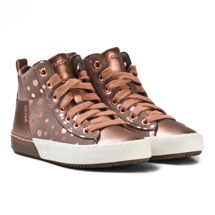 Geox Rose Gold Spot Jr Kalispera Lace And Zip Trainers Korkeavartiset Kengät