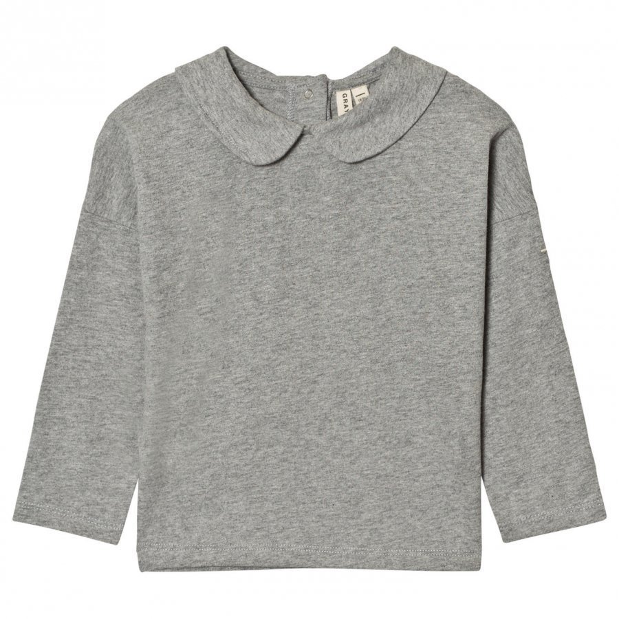 Gray Label Collar Long Sleeve Tee Grey Melange Pitkähihainen T-Paita