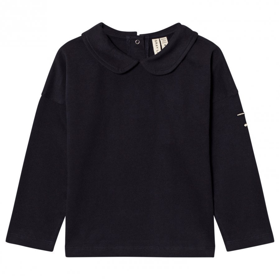 Gray Label Collar Long Sleeve Tee Night Blue Pitkähihainen T-Paita