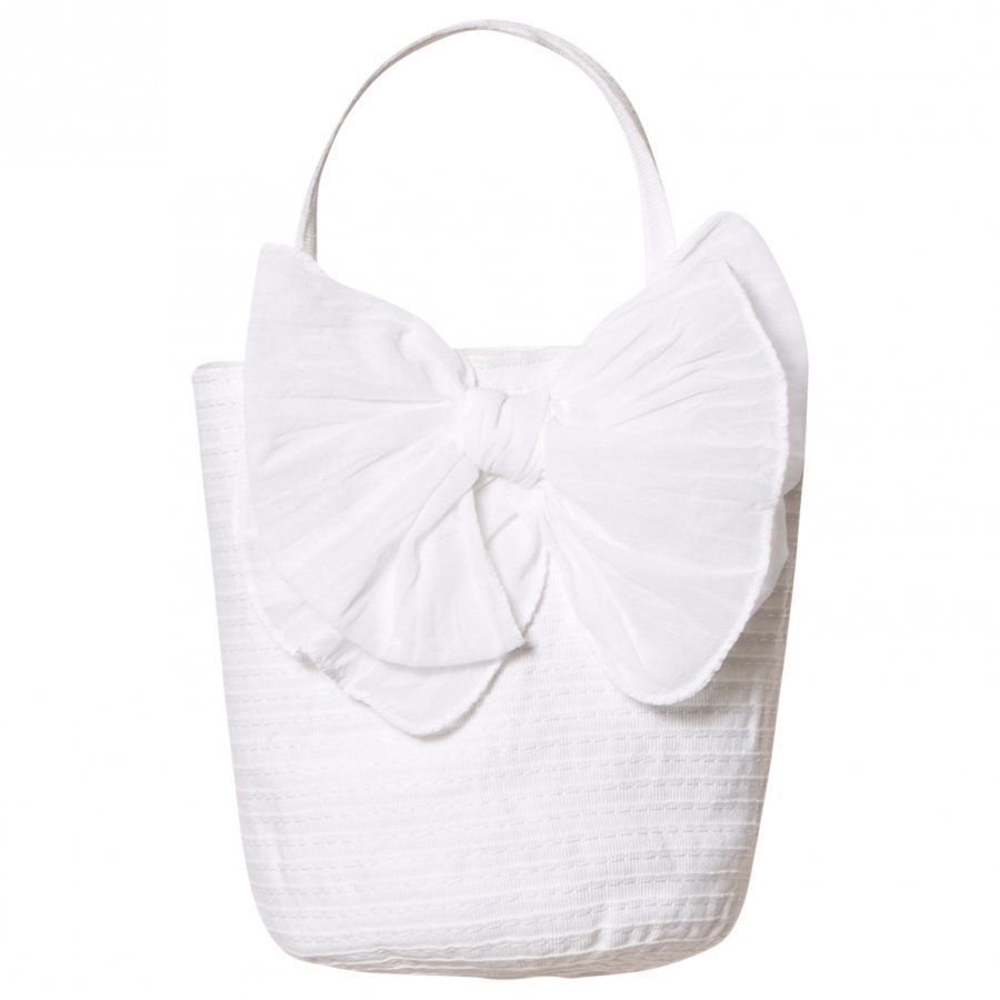 Grevi White Tiered Handbag With Bow Käsilaukku