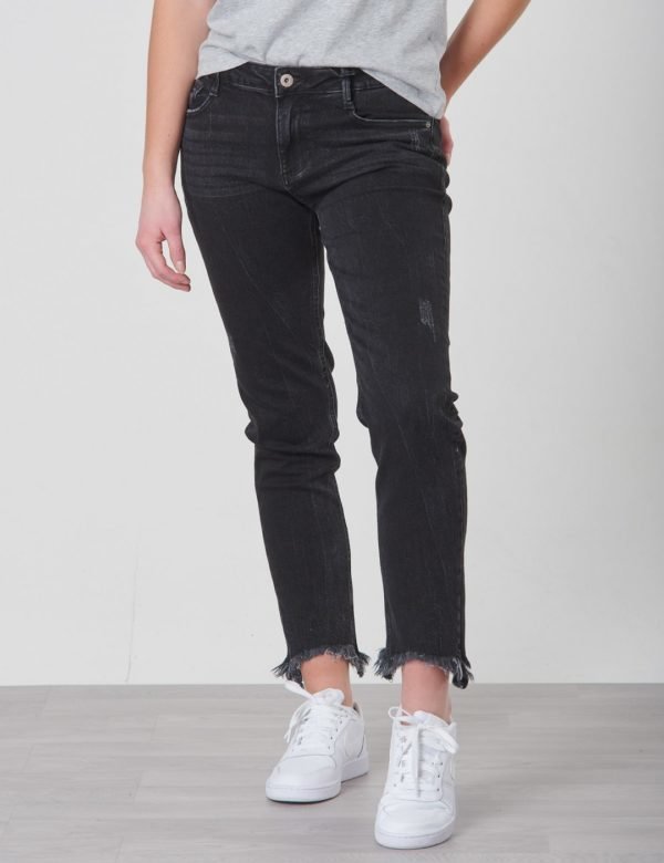 Grunt Relaxed Cropped Black Stone Jeans Farkut Harmaa