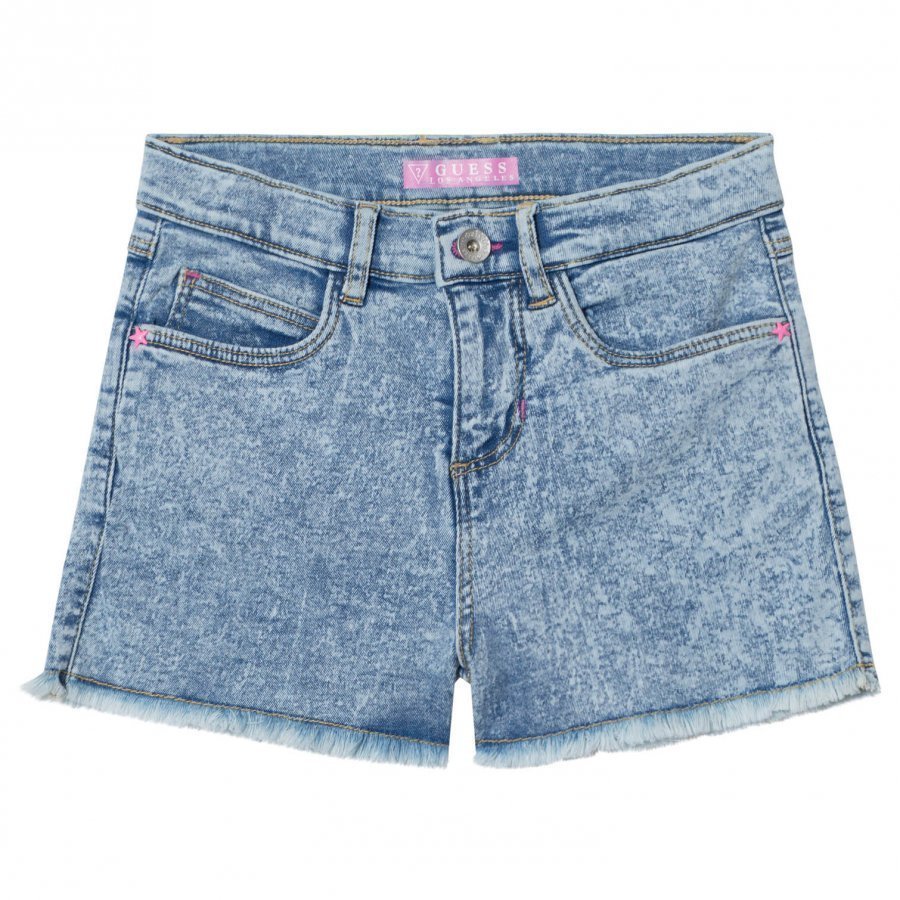 Guess Acid Wash Denim Shorts With Frayed Edge Farkkushortsit