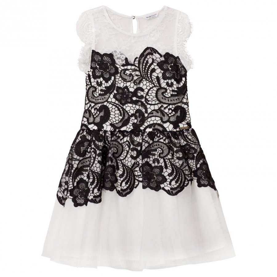 Guess Black White Lace Dress Juhlamekko