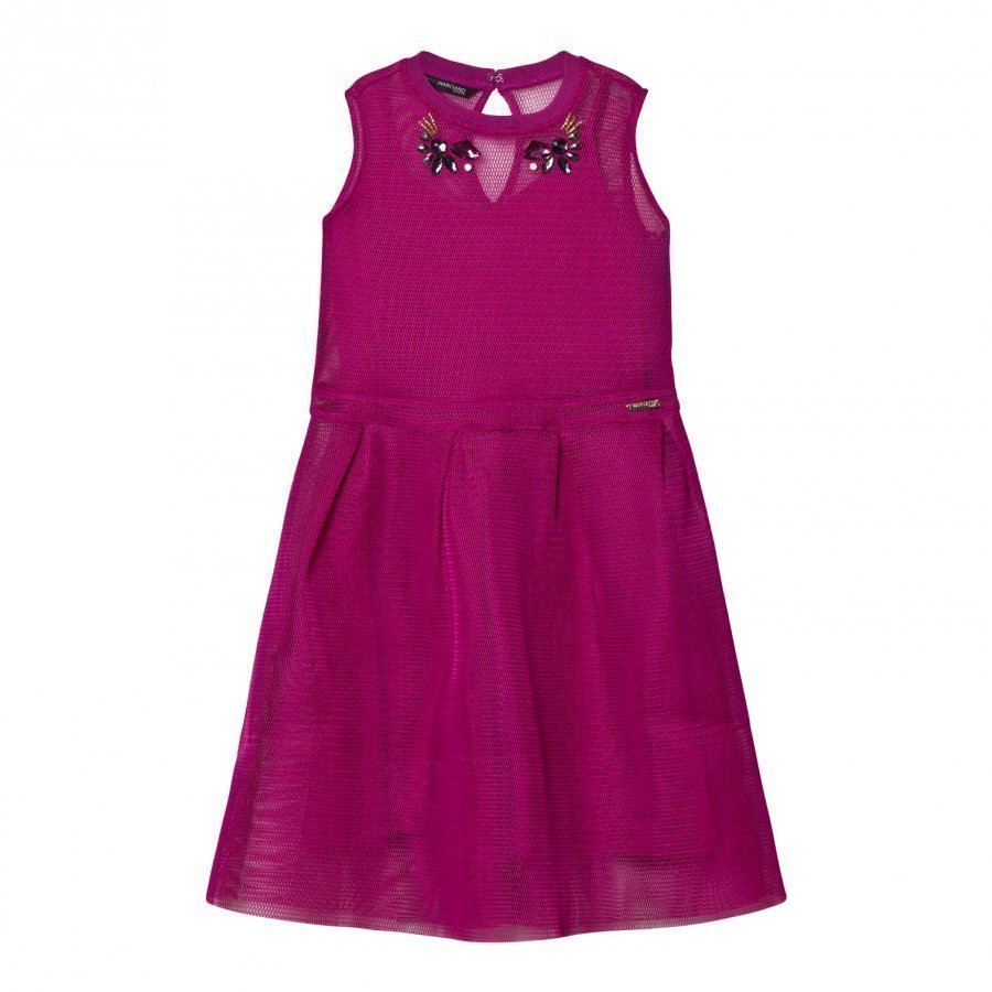 Guess Fuchsia Mesh Dress Juhlamekko