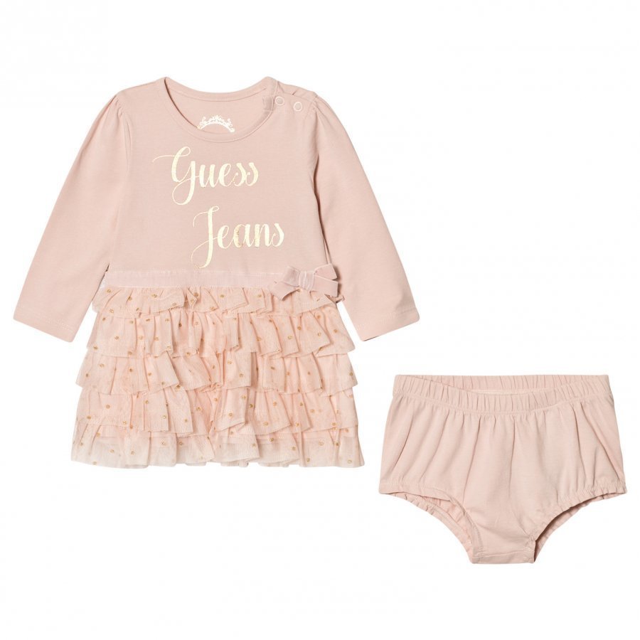 Guess Pale Pink Tulle Dress Bloomers Set Asusetti