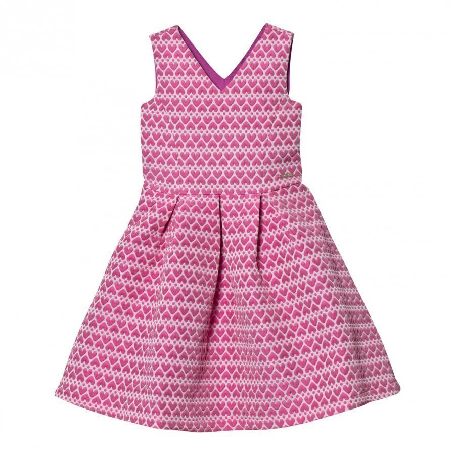 Guess Pink Heart Jacquard Dress Juhlamekko