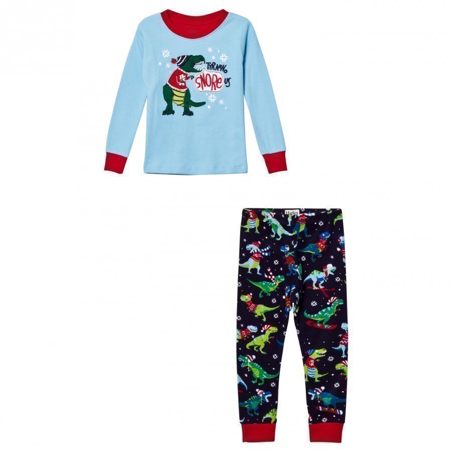 Hatley Blue Christmas Dino Applique/Print Pyjamas Yöpuku