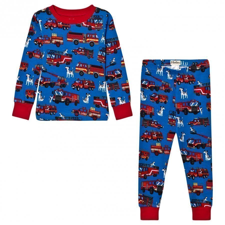 Hatley Blue Fire Truck Print Pyjamas Yöpuku