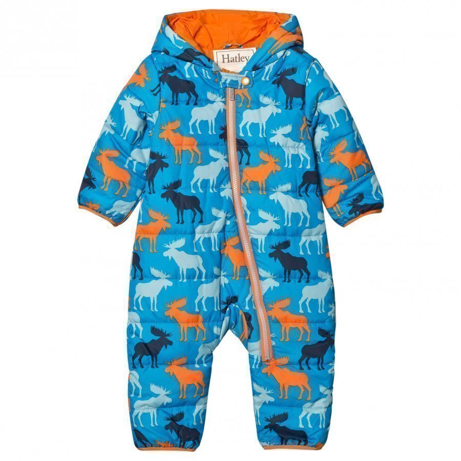 Hatley Blue Moose Puffer Coverall Toppahaalari