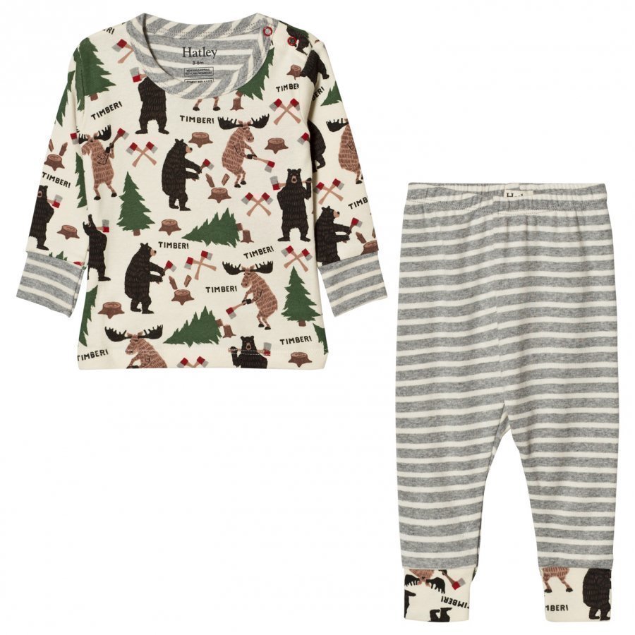 Hatley Cream Lumberjack Animal Pyjamas Yöpuku