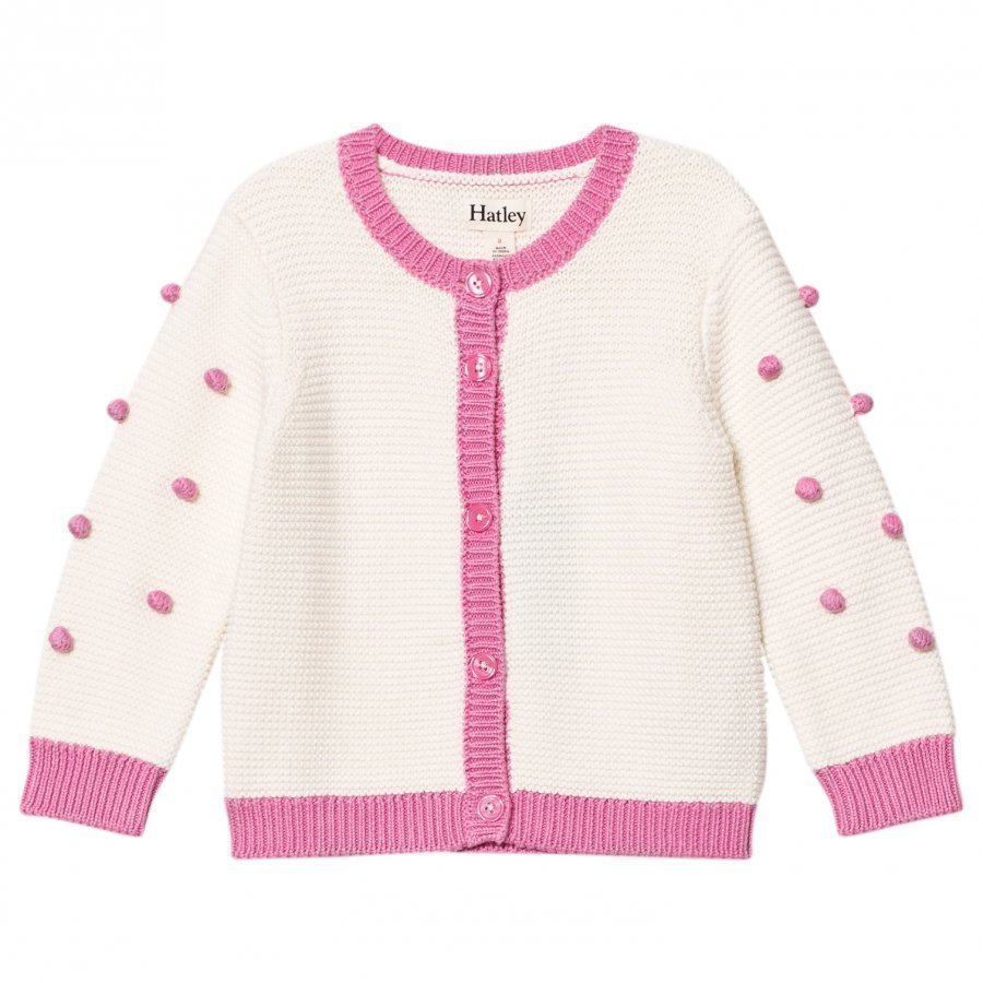 Hatley Cream/Pink Pom Pom Cardigan Neuletakki