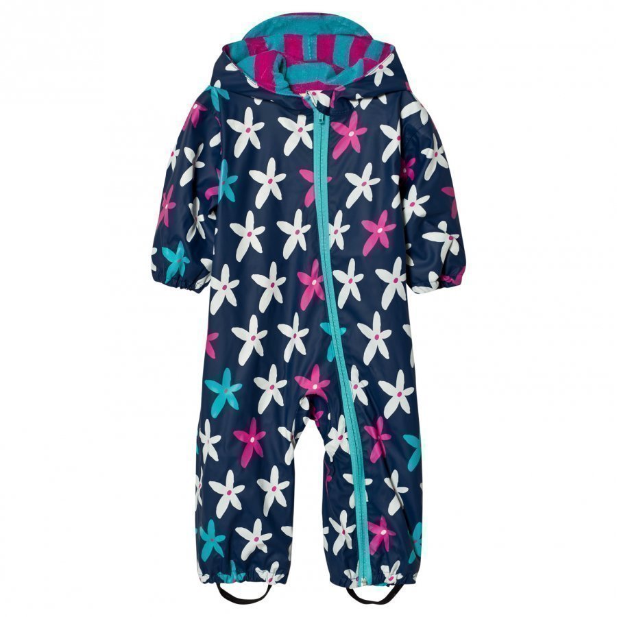 Hatley Flower Rain Coverall Navy Sadehaalari