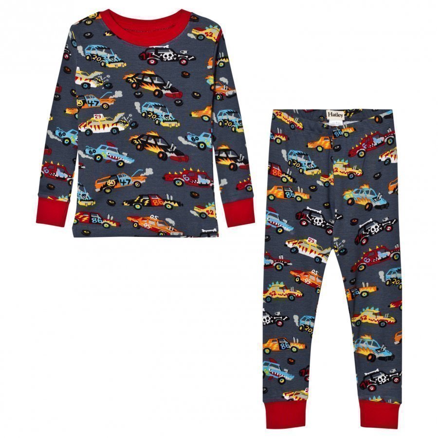 Hatley Grey Cars Print Pyjamas Yöpuku