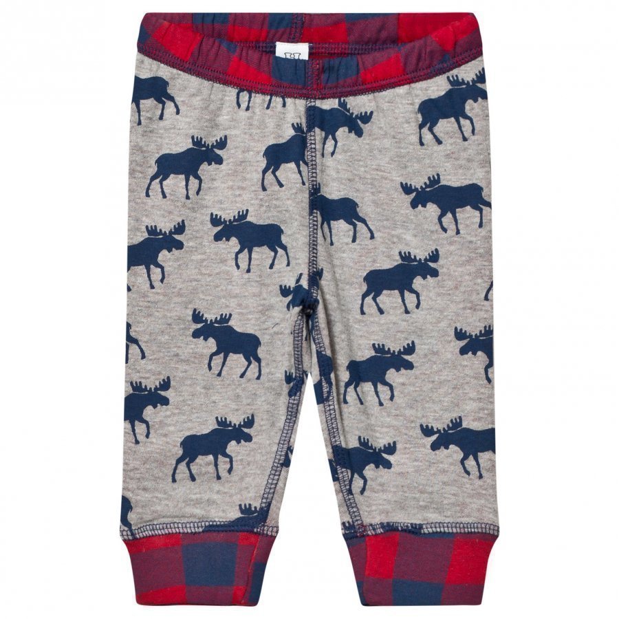 Hatley Grey Moose Print Jersey Bottoms Verryttelyhousut