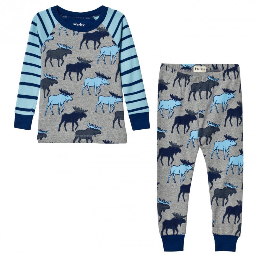 Hatley Moose Print Raglan Pyjamas Yöpuku