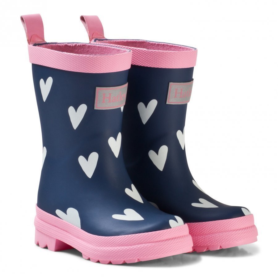 Hatley Navy Hearts Classic Rain Boots Kumisaappaat