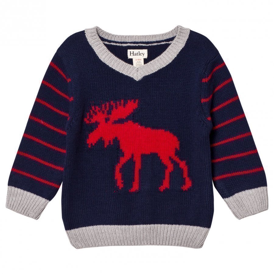 Hatley Navy Moose Sweater Paita