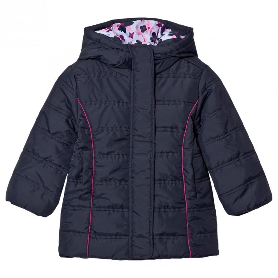 Hatley Navy Quilted Puffer Coat Toppatakki