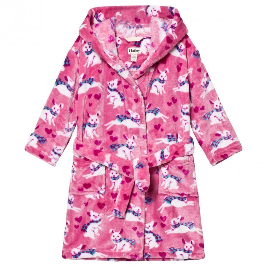 Hatley Pink Bunnies Print Robe Kylpytakki