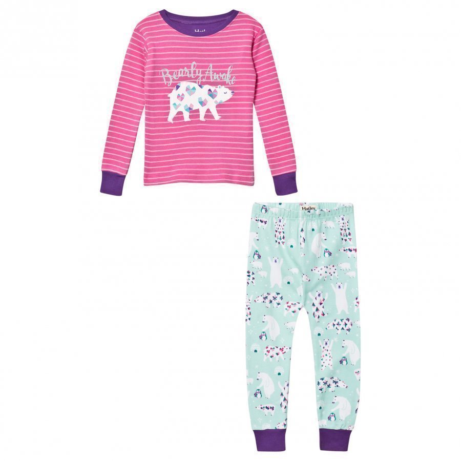 Hatley Pink Glitter Polar Bear/Stripe Pyjamas Yöpuku