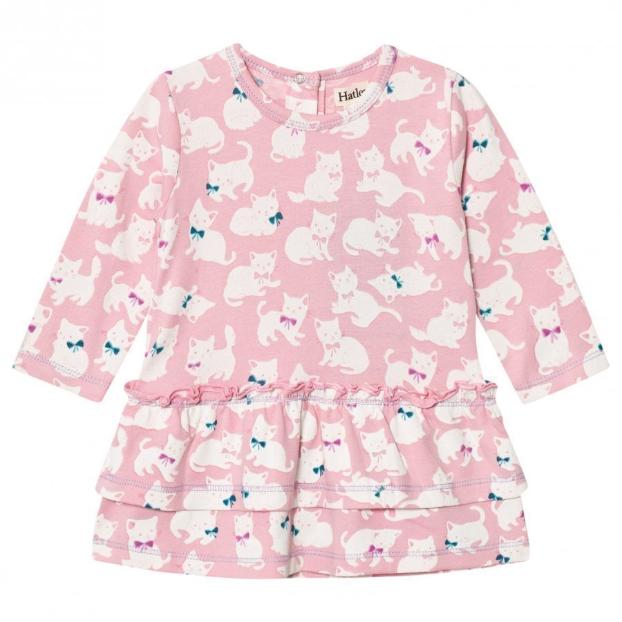 Hatley Pink Kittens Layered Dress Mekko