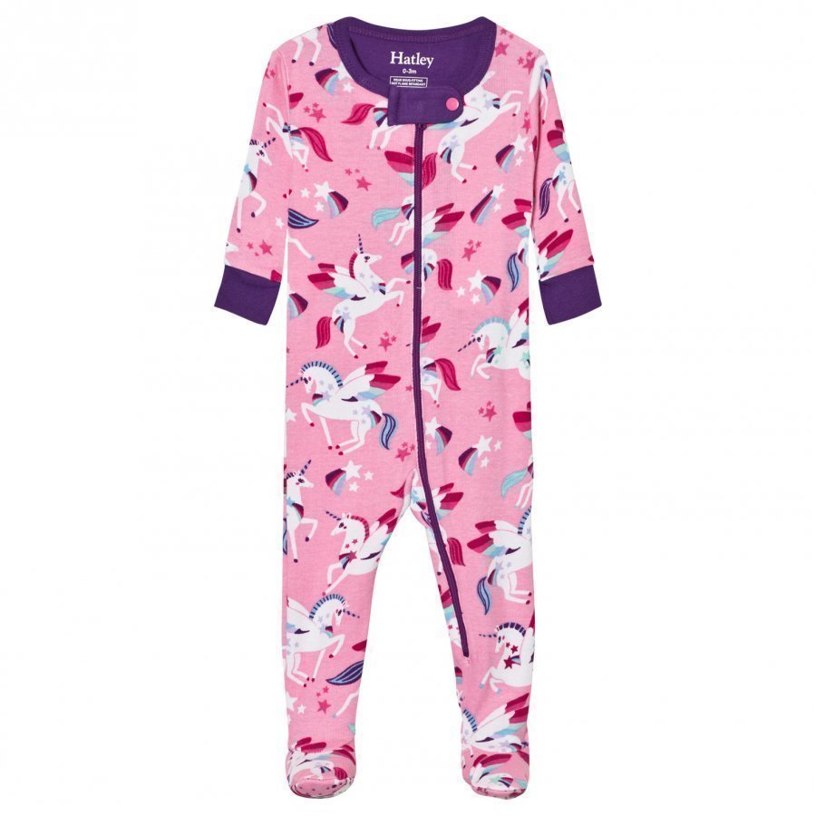 Hatley Pink Unicon Print Footed Baby Body