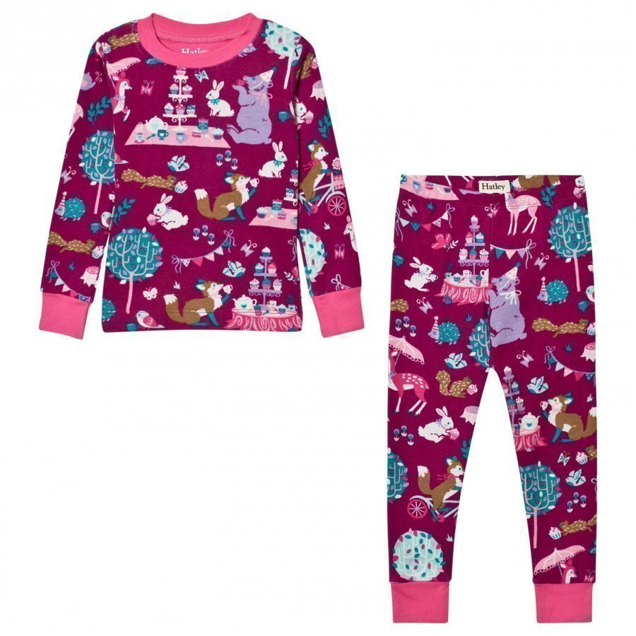 Hatley Purple Tea Party Print Pyjamas Yöpuku