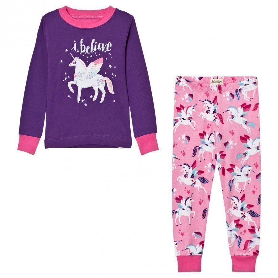 Hatley Purple Unicorn Print Pyjamas Yöpuku