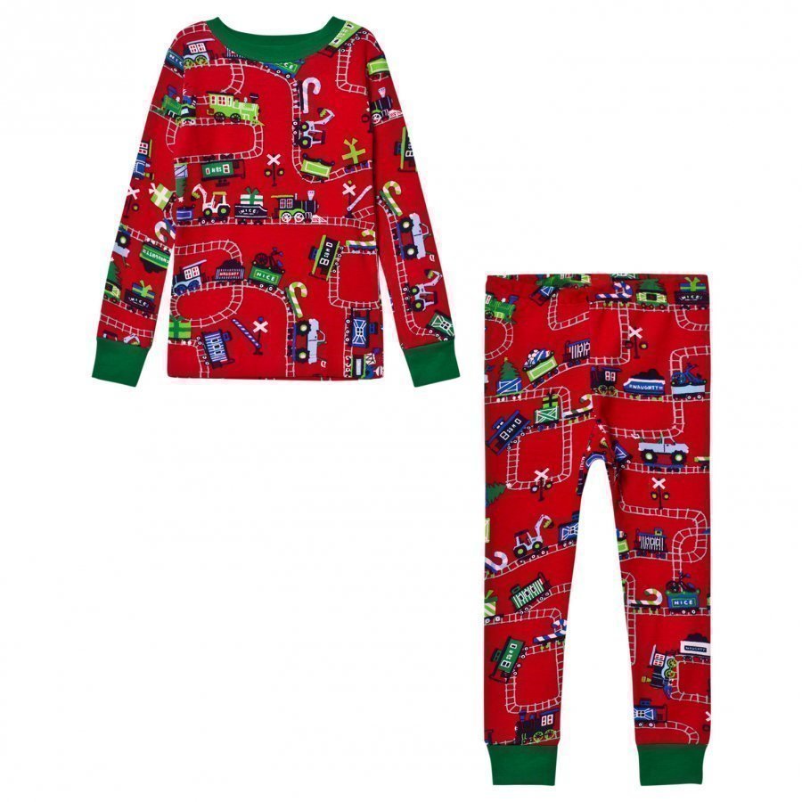 Hatley Red Train Print Pyjamas Yöpuku