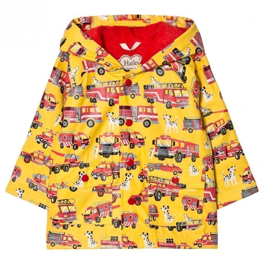 Hatley Truck Print Raincoat Yellow Sadetakki