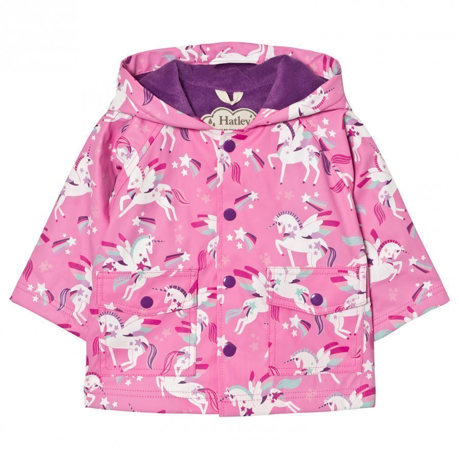 Hatley Unicorn Print Raincoat Pink Sadetakki