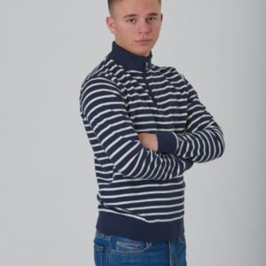 Henri Lloyd Lb Engineered Stripe Quarter Zip Through Neule Sininen