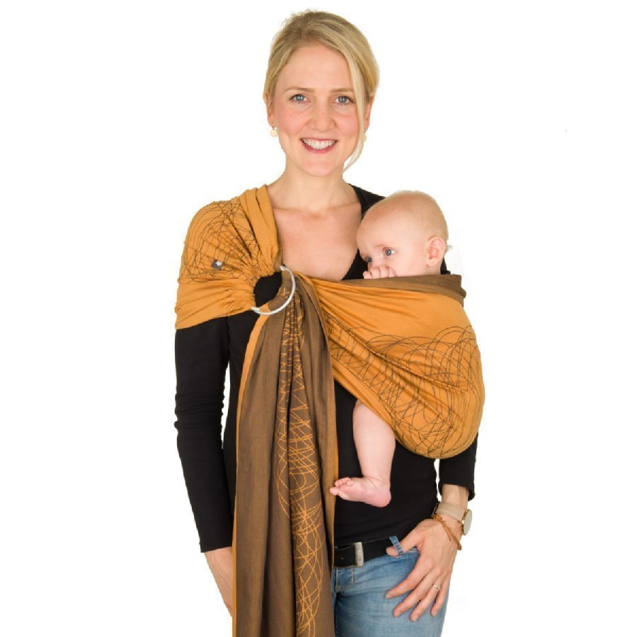 Hoppediz Ring Sling Kantoliina Jacquard New York Mocca Orange