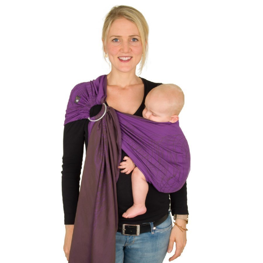 Hoppediz Ring Sling Kantoliina Jacquard New York Mocca Viola