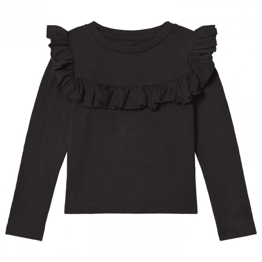 How To Kiss A Frog Frill Jumper Black Pitkähihainen T-Paita