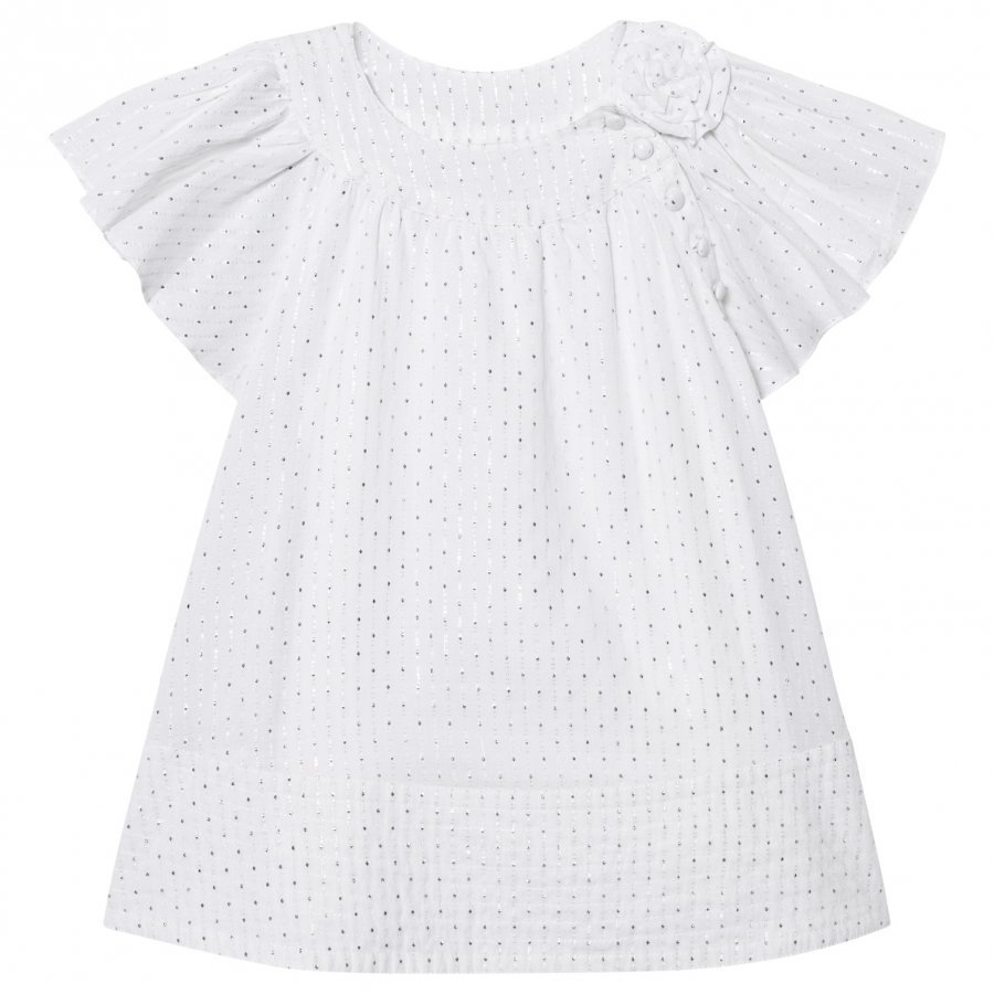 How To Kiss A Frog Glory Dress White Silver Dots Juhlamekko