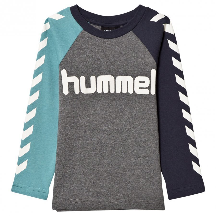 Hummelkids Lukas Long Sleeve Tee Dusty Turquoise Pitkähihainen T-Paita