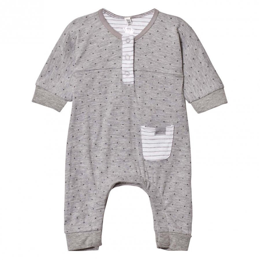 Hust & Claire Jumpsuit With Dots Light Grey Melange Kokopuku