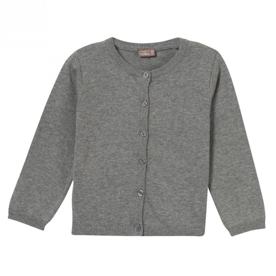 Hust & Claire Knit Cardigan Light Grey Melange Neuletakki