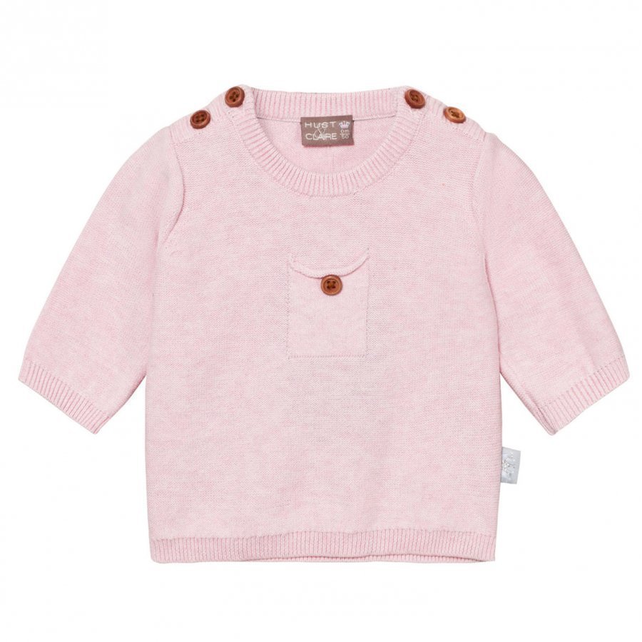 Hust & Claire Knit Jumper With Pocket Rosé Melange Paita