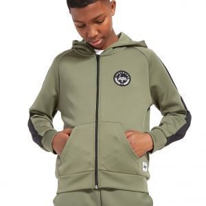 Hype Poly Full Zip Hoodie Khaki / Black