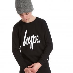 Hype Script Fleece Crew Sweatshirt Musta