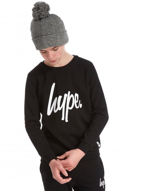 Hype Script Fleece Crew Sweatshirt Musta