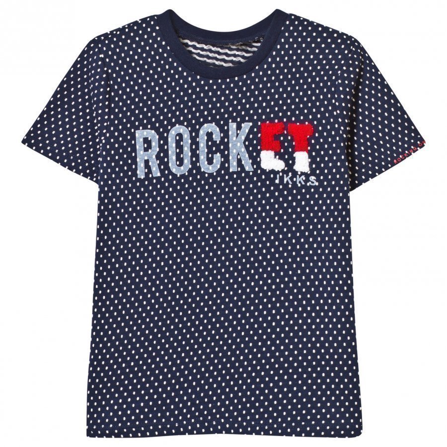 Ikks Navy Embroidered Spot Tee T-Paita