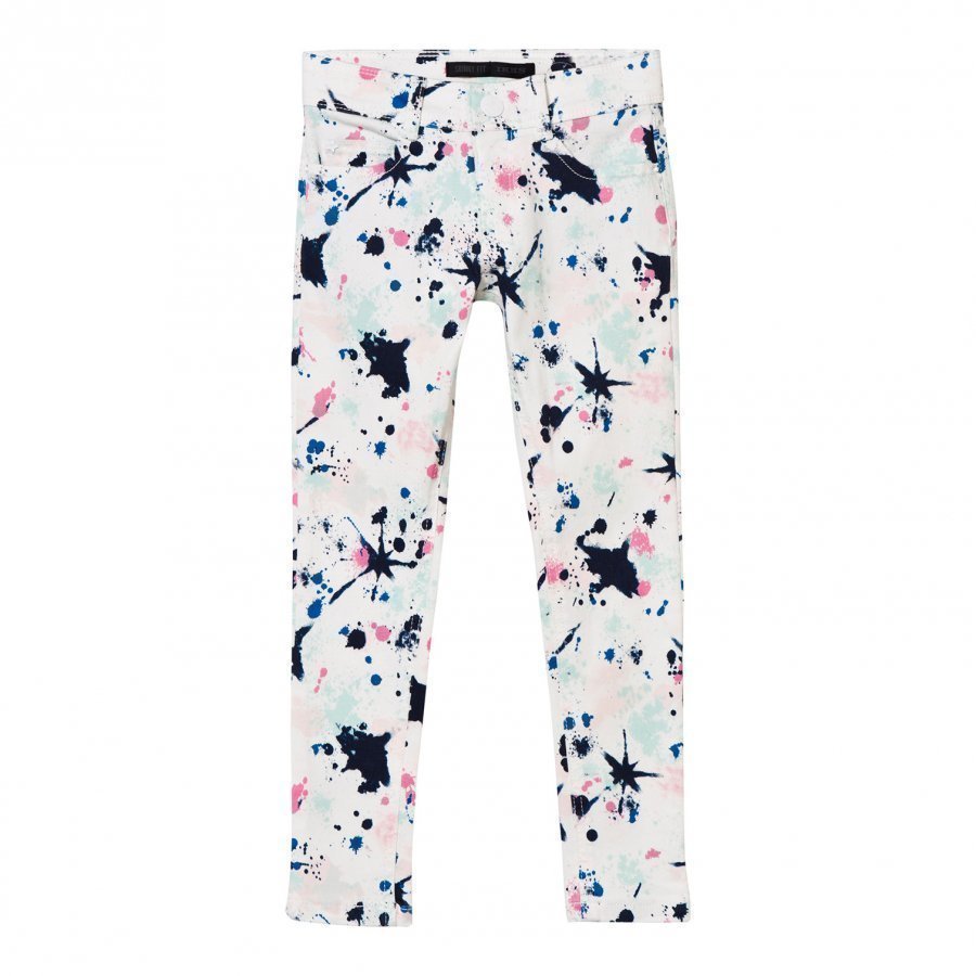 Ikks White Multi Paint Splattered Jean Farkut