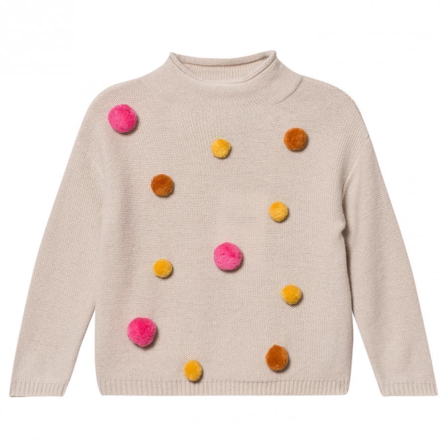 Il Gufo Beige And Multi Pom Pom Sweater Paita