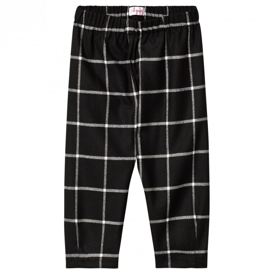 Il Gufo Black And White Check Trousers Housut