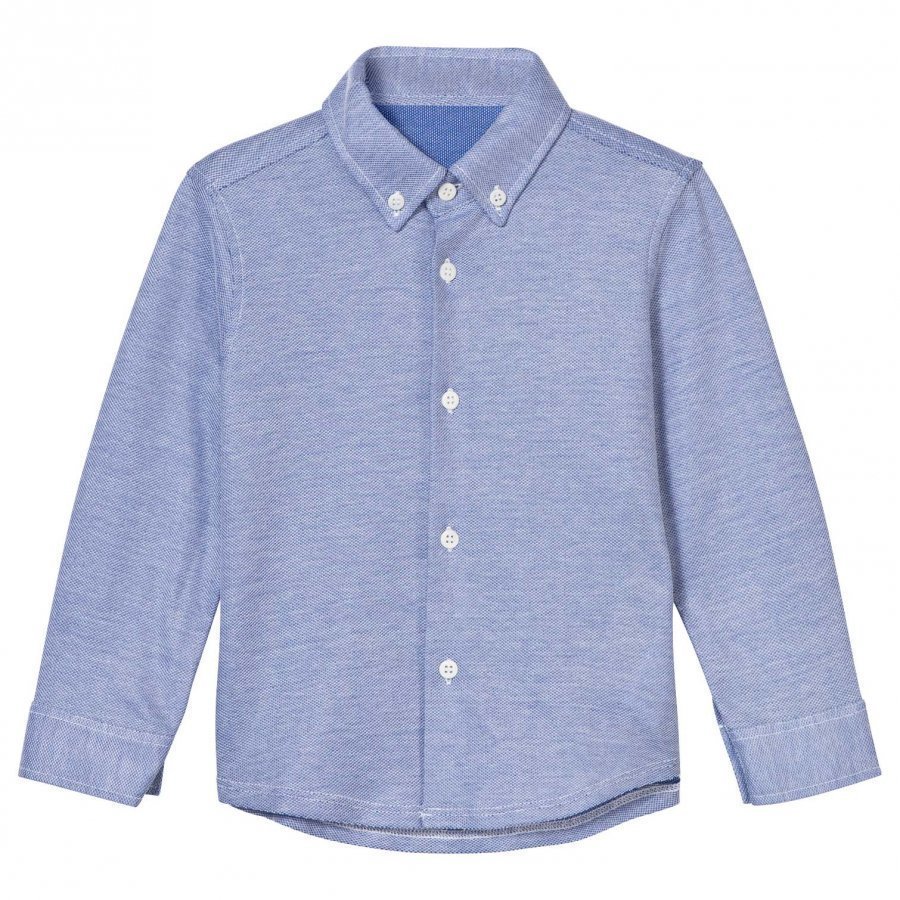 Il Gufo Blue Pique Shirt Kauluspaita