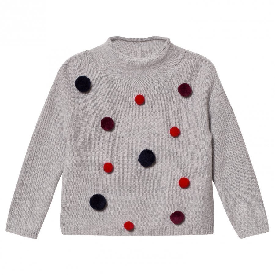 Il Gufo Grey And Multi Pom Pom Sweater Paita